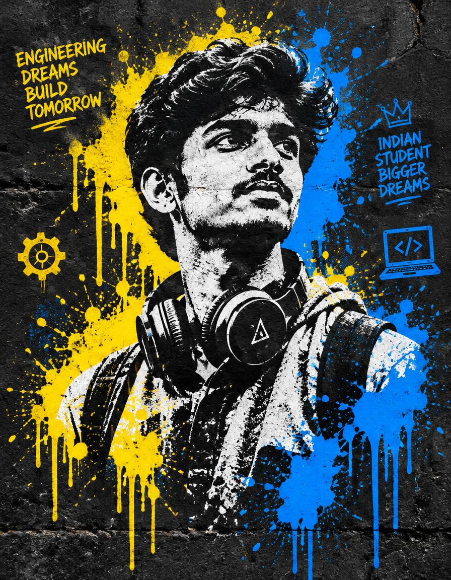 Street-art style portrait illustration